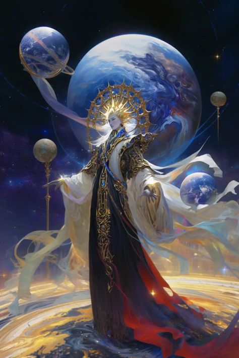 God Of Love Fantasy Art, God Of Earth, Fantasy God, Fantasy Gods, Cosmic God, God Of Light, God Of Knowledge, Celestial Being, Gods Art