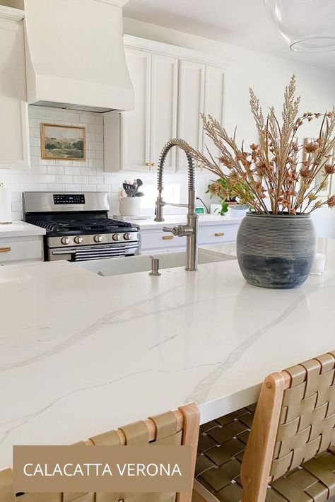 Get White Quartz Your Way White Quartz Countertop The Home Depot, Calacatta Quartz Kitchen Countertops, White Quartz Countertop Kitchen, Quartz Kitchen Countertops White, Small Kitchen Decoration, Oven Hood, Kitchen Decoration Ideas, Kitchen Goals, Quartz Kitchen Countertops