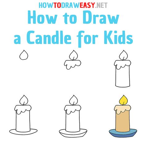 How to Draw a Candle Step by Step #Candle #DrawingCandle #DrawCandle #CandleDrawing #CandleDraw #SketchingCandle #stepbystep How To Draw Candles, How To Draw A Candle, Candle Drawing Simple, Draw A Candle, Creative Curriculum Preschool, Candle Drawing, Easy Art For Kids, Drawing Lessons For Kids, Directed Drawing