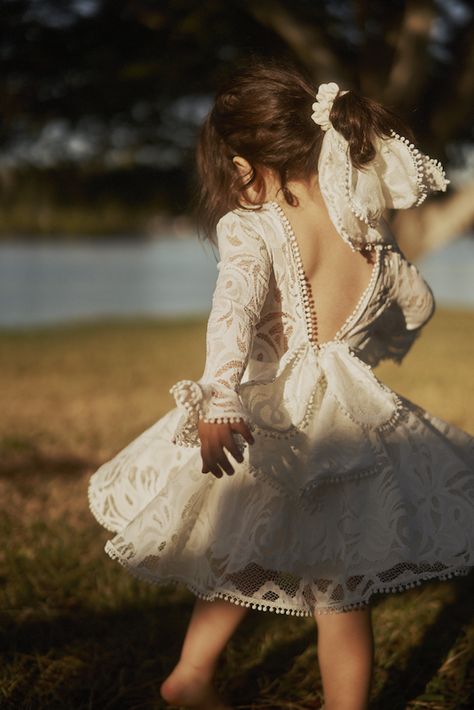 Discover 2023’s flower girl trends inspired by Grace Loves Lace - Ivory Tribe Bow Hair Tie, Wedding Lookbook, Flower Girl Accessories, Toddler Flower Girl Dresses, Lace Bride, Girl Trends, Grace Loves Lace, Wedding Flower Girl, Twirl Dress