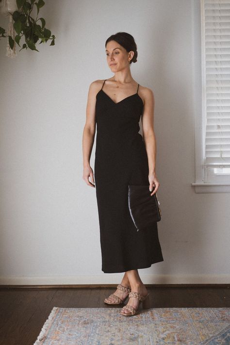 Eight Ways To Style A Slip Dress For Spring and Summer - Stitch & Salt Black Slip Dress Outfit Night, Slip Dress Outfit Night, Black Slip Dress Outfit, Style A Slip Dress, Flattering Black Dress, Dress With Converse, Slip Dress Outfit, Linen Slip Dress, Outfits For Spring