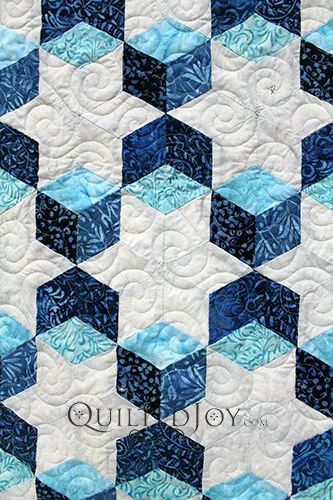 Sarah's Tumbling Block Quilt Is An Example Of Precise Hand Piecing | Quilted Joy Tumbling Blocks Quilt Pattern Free, Tumbling Block Quilt, Tumbling Blocks Pattern, Quilt Frame, Tumbling Blocks Quilt, Tumbler Quilt, Hand Piecing, Tumbling Blocks, 3d Quilts