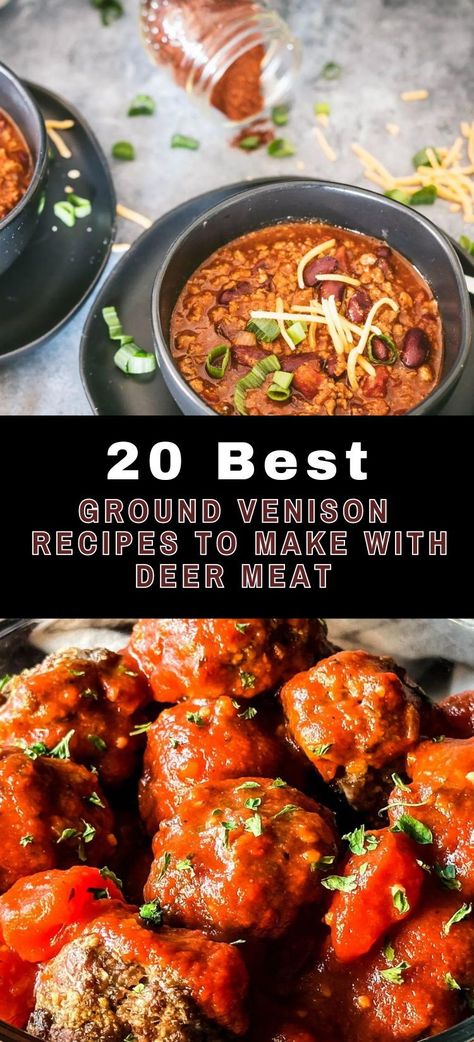 Whether you’re a seasoned venison lover or a newcomer to consuming this lean wild game meat, all of these recipes are sure to tantalize your tastebuds, so continue to use up those pounds of ground venison in your freezer. How To Process Deer Meat, Game Meat Recipes, Ground Deer Meat Recipes, Ground Deer Recipes, Venison Burger Recipes, Deer Recipes Venison, Deer Burger Recipes, Venison Recipes Crockpot, Antelope Recipes