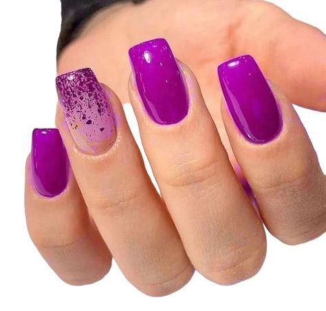 Fuschia Purple Nails, Uñas Color Magenta, Fushia Nail Color, Dip Nail Trends, Magenta Nails Design, Almond Ideas, Magenta Nails, Acrylic Techniques, Purple Gel Nails