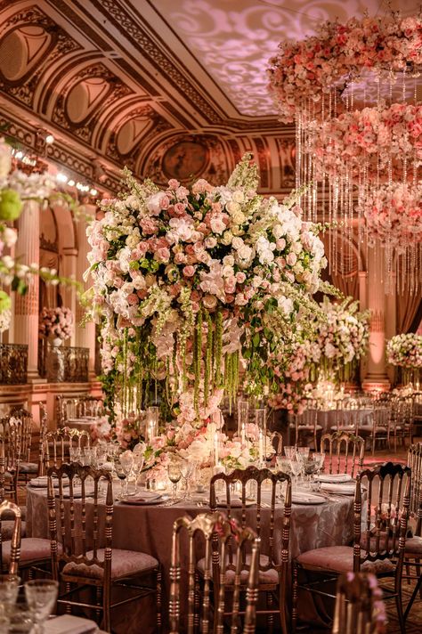 Wedding Flowers Luxury, Wedding At The Plaza New York City, Blush Table Setting, The Plaza New York, Glamorous Wedding Venue, Plaza New York, David Tutera Wedding, New York Decor, Expensive Wedding