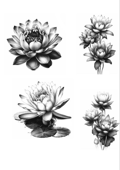 Real Lotus Flower Tattoo, Realism Flower Tattoo Design, Lotus Tattoo Realistic, Realism Lotus Tattoo, Japanese Lotus Flower Tattoo Design, Flower Realistic Tattoo, Realistic Lotus Tattoo, Realism Flower Tattoo, Lotus Flower Drawing