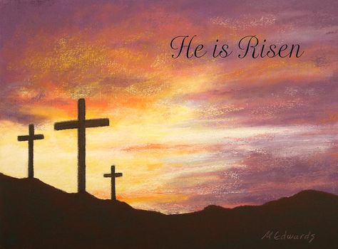 He Is Risen by Marna Edwards Flavell Painting Videos Tutorials, Easter Paintings, Jesus Drawings, Rise Art, Cross Art, Paint Night, Jesus Painting, Canvas Painting Landscape, Canvas Painting Designs