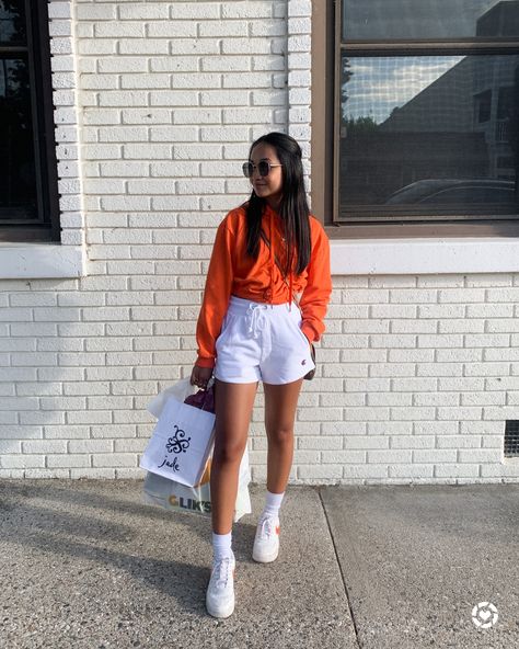 my favorite comfy sweat shorts for summer - champion reverse weave! http://liketk.it/2R9na #liketkit @liketoknow.it #LTKunder50 #LTKstyletip #LTKsalealert Shop my daily looks by following me on the LIKEtoKNOW.it shopping app How To Style Sweat Shorts, Outfits With Sweat Shorts, Champion Shorts Outfit, Sweat Shorts Outfit Women, Sweat Shorts Outfit Summer, Sweatshorts Shorts Outfit, Sweat Short Outfits, Sweat Shorts Outfits, Track Shorts Outfit