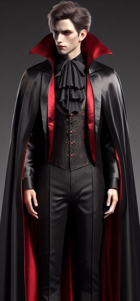 Vampire Men Fashion, Male Vampire Halloween, Vampire Costume Ideas For Men, Dracula Costume Mens, Vampire Outfit Aesthetic Male, Vampire Male Costume, Vampire Guy Aesthetic, Vampire Outfits Men, Vampire Halloween Costume Men