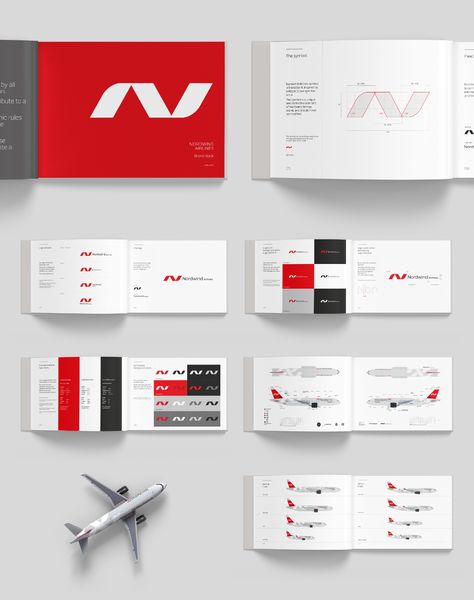 Nordwind Airlines Rebrand on Behance Brand Guidelines Book, Identity Graphic Design, Brand Guidelines Design, Airlines Branding, Create Logo Design, Corporate Logo Design, Manual Design, Identity Design Inspiration, Typographic Logo Design