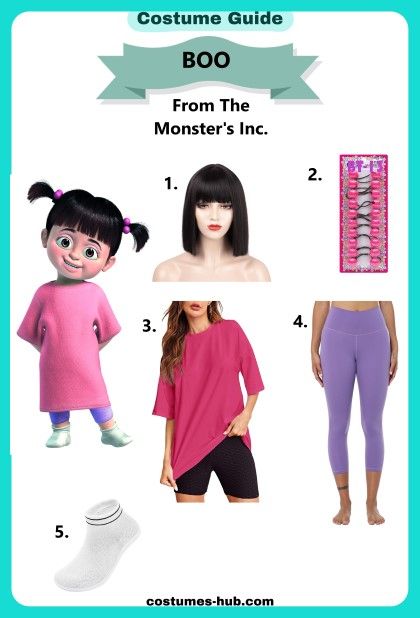 Monsters Inc Boo Costume Diy, Monsters In Halloween Costumes, The Best Costumes For Halloween, Monsters Inc Homemade Costumes, Sully Boo Costume, Easy Boo Costume Monsters Inc, Boo Monsters Inc Disneybound, Childhood Shows Costumes, Silly And Boo Costume