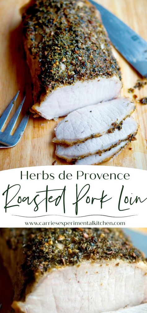 Herbs de Provence Encrusted Pork Loin is a must try for Sunday dinner or holiday gatherings. Tastes great with chicken and fish too! Herb De Provence Recipe, Pan Gravy, Veal Recipes, Pork Loin Recipes, Pork Loin Roast, Herbs De Provence, French Cooking, Gravy Recipes, Pork Dishes