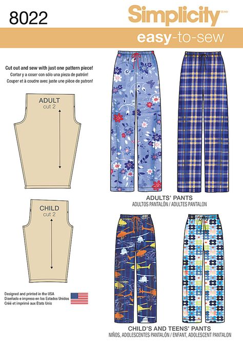 Purchase Simplicity 8022 Child's, Teens' and Adults Pants and read its pattern reviews. Find other Mens - Sleepwear / Loungewear, Loungewear, Kids(boys & girls), sewing patterns. Pajama Pants Pattern Free, Pajama Pants Pattern, Clothing Sewing Patterns Free, Pants Pattern Free, Clothes For Teens, Trendy Sewing Patterns, Ideas Clothes, Trendy Sewing, Pants Sewing Pattern