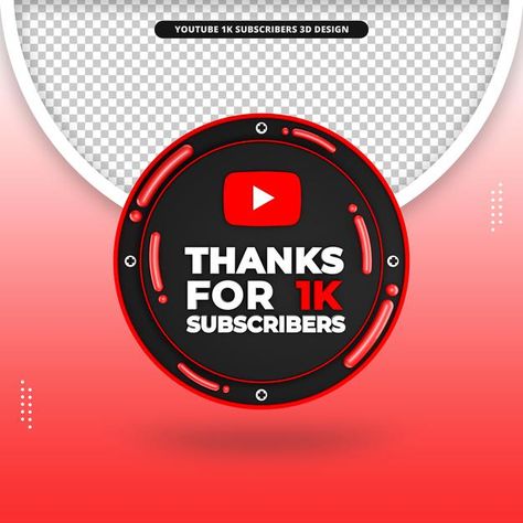 Thanks for 1k subscribers 3d front rende... | Premium Psd #Freepik #psd #banner #social-media #thank-you #like Icon For Youtube, Youtube Celebration, चमत्कारी नायक, 10k Subscribers, 1k Subscribers, Video Design Youtube, Youtube Editing, Youtube Banner Backgrounds, Dj Photos