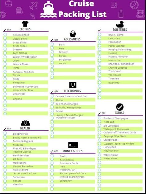 Packing for a cruise can be quite an adventure, and having a well-thought-out list can make all the difference. Whether you’re sailing the high seas or exploring exotic ports, this list will ask: What do I bring? off your table. It was created by an Avid Cruiser. You can customize it through Canva or just print it through Canva and problems reach out to the seller!#TravelKit #TravelEssentials #TravelGear #TravelMustHaves #OnTheGoKit #AdventureReady #PackSmart #TravelConvenience #TravelNecessities #TravelAccessories Cruise List Packing, Cruise Must Haves Packing Lists, What To Pack For A Cruise, Cruise List, Cruise Packing Checklist, Cruise Checklist, Internet Slang, Carnival Legend, Caribbean Honeymoon