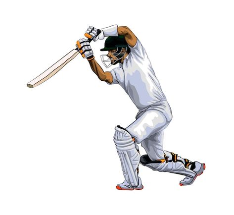 Abstract batsman playing cricket from sp... | Premium Vector #Freepik #vector #cricket-batsman #cricket-player #batsman #cricket-team Cricket Logo Design, Playing Cricket, Cricket Logo, Cricket Poster, Football Artwork, Drawing Realistic, Birthday Background Images, Creative Memories Scrapbooking, Cricket Bat