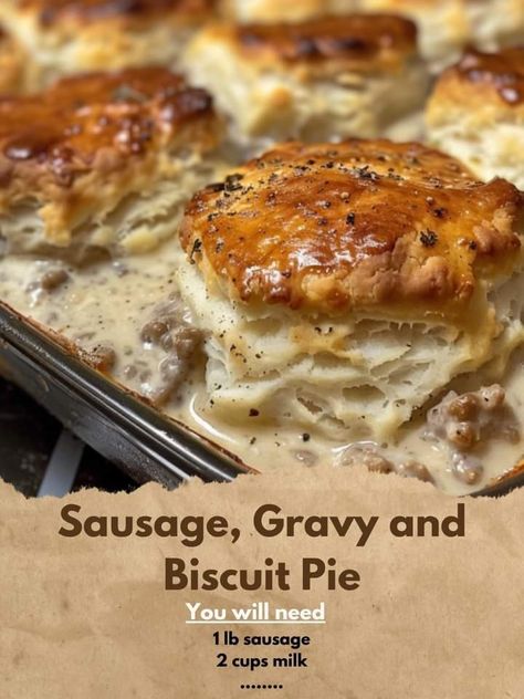 Biscuit Pie, Homemade Sloppy Joe Recipe, Sausage Gravy And Biscuits, Cajun Sausage, Sausage Biscuits, Meat Casserole, Louisiana Cajun, Recipes Sausage, Croissant Breakfast