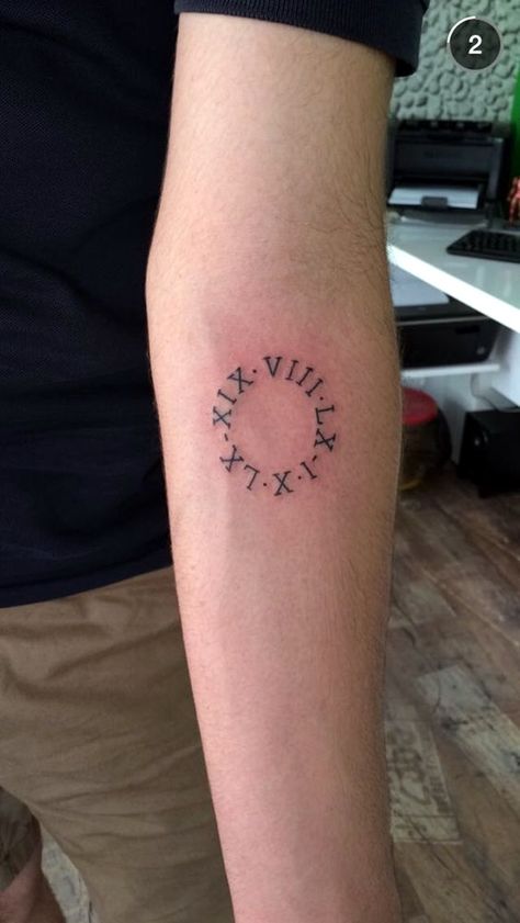 Roman Numeral Band Tattoo, Roman Numeral Tattoo Arm, Roman Numeral Wrist Tattoo, Bella Tattoo, Roman Numerals Tattoo, Roman Numbers Tattoo, Numerals Tattoo, Symbol For Family Tattoo, Numbers Tattoo