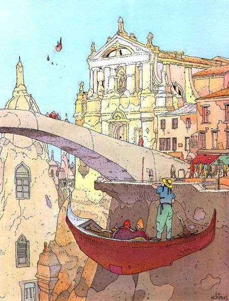 MoebiusVenice Jean Giraud Moebius, Jean “moebius” Giraud, Moebius Art, Bd Art, Jean Giraud, Bd Comics, Silver Surfer, Art Et Illustration, Art And Illustration