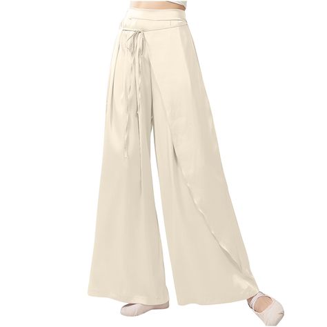 Besolor Sumer Flowy Wide Leg Pants for Women Lace up Casual Lightweight Boho Beach Pants Baggy Palazzo Yoga Dance Trousers - Walmart.com Flowy Wide Leg Pants, Pants Baggy, Yoga Dance, Beach Pants, Boho Beach, Women Lace, Leg Pants, Wide Leg Pants, Wide Leg