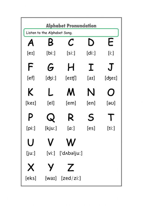 Ficha de Alphabet Pronunciation Pronunciation Worksheet, Pronunciation English, Alphabet Train, Esl Reading, Abc Worksheets, Spelling Worksheets, Alphabet Songs, Alphabet Puzzles, English As A Second Language (esl)