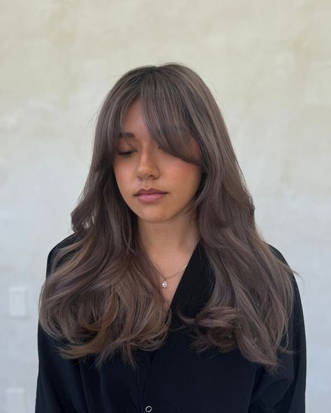 Pops of brown 🧸🍫🤎 #balayage #balayageombre #brownbalayage #hotd #sandiegosalon #brownhair #hairspiration #babylights #modernsalon #modernbalayage #sandiegostylists #sandiegobusiness #behindthechair Solid Balayage, Milk Tea Hair Color Balayage, Milk Tea Balayage, Balayage On Asian Hair, Blowout 90s, Asian Hair Balayage, Mushroom Balayage, Mushroom Brown Balayage, Mushroom Bronde