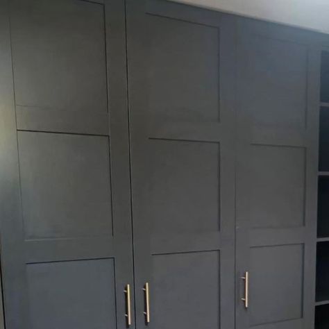 Bespoke Wardrobes on Instagram: "Beautiful Bergsbo Grey 🩶 Vestium Interiors are here to help you get started on creating your perfect fitted wardrobe. We aim to make wardrobes affordable and luxurious for every customer ⭐ Send us a message to find out how we can transform your space... #myvestium #fittedwardrobes #homebloggers #ikeapaxwardrobes #ikeaatmine #interiordesign #homedesign #homerenovations #highceilings #bespokedoors #plankhardware" Bespoke Wardrobes, Fitted Wardrobe, Bespoke Wardrobe, Fitted Wardrobes, Ikea Pax, High Ceiling, Your Perfect, Create Yourself, Bespoke