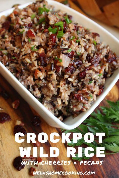 Crockpot Wild Rice, Cranberry Wild Rice, Instant Pot Wild Rice, Cooking Cranberries, Wild Rice Pilaf, Wild Rice Recipes, Pilaf Recipes, Rice Side Dishes, Rice Dish