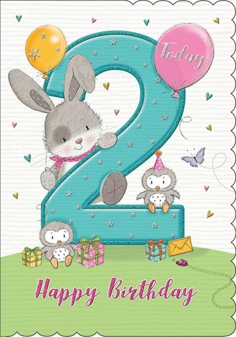 Happy 2nd Birthday Card for A Girl Aged 2 Years Old - Piccadilly Greetings | eBay Birthday Boy Quotes, Happy Birthday Baby Girl, Happy Birthday Boy, Old Birthday Cards, Happy Birthday Kids, 2nd Birthday Boys, Happy Birthday Wishes Photos, Happy 6th Birthday, Happy Birthday Wishes Images