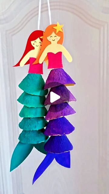 Mermaid Egg Carton Craft, Mermaid Arts And Crafts For Kids, Egg Carton Mermaid, Crafts To Do With Kids At Home, Mermaid Art Projects For Kids, Egg Cartons Craft, Creative Activities For Kids Craft Ideas, Little Mermaid Crafts For Kids, Fun Crafts For Kids To Do At Home