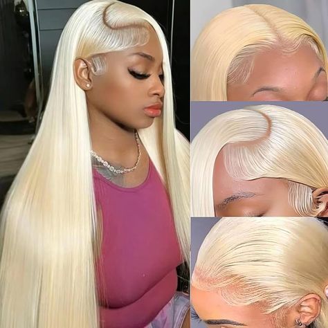 PRICES MAY VARY. 613 Lace Front Wig Human Hair Material: 100% unprocessed 10A human hair lace front wig cut from healthy young female head directly, no shedding, no tangled, soft and smooth, full and thick. Blonde Wig Human Hair Quity : 13x6 HD transparent lace front wigs human hair pre plucked with baby hair natural hairline suitable for most skins, breathable and durable lace, can be middle part, side part, free part and ponytail& bun, can be restyled as you like. 13x6 HD Lace Frontal Wigs Hum 613 Lace Front Wig, 613 Wig, Curling Straight Hair, Best Hair Dye, Human Hair Wigs Blonde, Ponytail Bun, Blonde Lace Front Wigs, Short Hair Wigs, Female Head