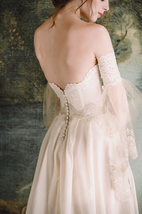 The Timeless Bride - Claire Pettibone's breathtaking new bridal collection - The English Wedding Blog Claire Pettibone Wedding Dress, Timeless Bride, Secret Mission, Wedding Dress Silhouette, Claire Pettibone, Boda Mexicana, English Wedding, Traditional Wedding Dresses, Wedding Dress Shoes