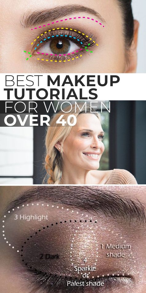 Makeup Over 40, Pretty Eye Makeup, Best Makeup Tutorials, Makeup Tips For Older Women, Makeup For Older Women, Make Up Tutorials, Eye Makeup Techniques, Eye Makeup Looks, Best Makeup Tips