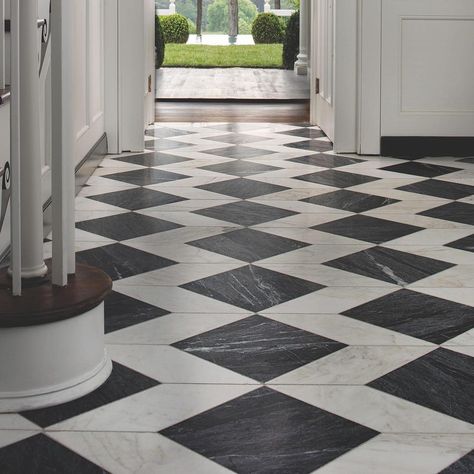 Renaissance Tile & Bath (@rentile) • Instagram photos and videos Gatsby House, Marble Photography, Entry Tile, Foyer Flooring, Hallway Flooring, Luxury Tile, Foyer Design, Classic Interior Design, Black And White Tiles