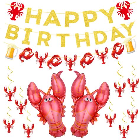 PRICES MAY VARY. 🦞【Package Includes】You will receive 2pcs letter banner,1pc crawfish banner, 2pcs crawfish balloons, 9pcs crawfish cutouts and 12pcs gold swirls. 🦞【Premium Material】Crawfish birthday banner is made of glittering paper, making your birthday party more eye-catching. Crawfish boil swirl hanging decorations are made of sturdy card stock ,waterproof double-sided printing, durable and reusable . 🦞【Pre-assembled Crawfish Banner】Crawfish Birthday Banners are assembled in advance,which Lobster Birthday Party, Pinch Me Im One Crawfish Birthday, Crawfish Baby Shower Ideas, Crawfish Birthday Party, Crawfish Boil Birthday Party, Seafood Boil Party Decorations, Crawfish Birthday, Crab Underwater, Crawfish Party