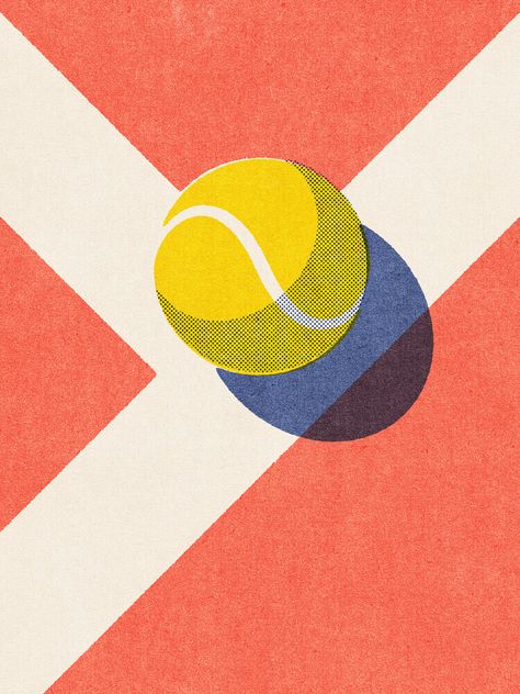 Daniel Coulmann, BALLS Tennis clay court I - Germany, Europe) Tennis Ball Painting, Tennis Illustration Art, Tennis Court Illustration, Tennis Ball Art, Tennis Ball Illustration, Tennis Graphic Design, Tennis Illustration, Tennis Artwork, Tennis Graphic