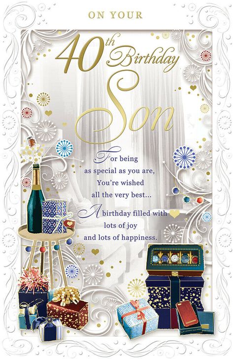 On Your 40th Birthday Son Opacity Card. Approx Size: 270 x 185mm. 50th Birthday Husband, Happy 50th Birthday Wishes, 50th Birthday Messages, Happy Birthday Uncle, 50th Birthday Wishes, 50th Birthday Quotes, Birthday Wishes For Son, Birthday Wishes For Him, Uncle Birthday