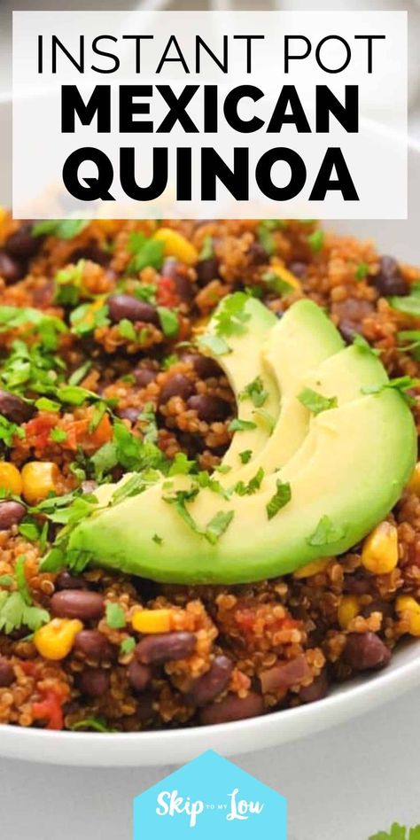 instant pot mexican quinoa PIN How To Cook Quinoa In Instant Pot, Quinoa Instapot, Instant Pot Quinoa Recipes, Instant Pot Mexican, Healthy Low Fat Recipes, Mediterranean Diet Recipes Dinners, Keto Soups, Vegetarian Mains, Mexican Quinoa