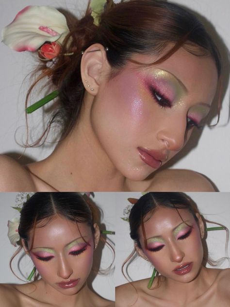 Makeup trends 2023 / 2024 Pastel makeup flower makeup Makeup Looks With Flowers, Pastel Editorial Makeup, Garden Of Time Makeup, Tea Party Makeup Looks, Editorial Makeup Aesthetic, Editorial Flower Makeup, Spring Editorial Makeup, 2024 Spring Makeup, Floral Makeup Ideas