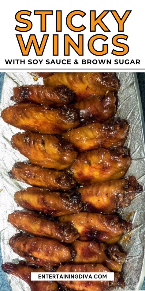 Asian Chicken Wings In The Oven, Sticky Sauce For Wings, Crockpot Sticky Wings, Sticky Sauce Recipe, Sticky Sauce For Chicken, Sticky Wings Recipe Easy, Sweet And Sour Chicken Wings Recipe, Asian Sticky Wings, Chinese Chicken Wings Recipe