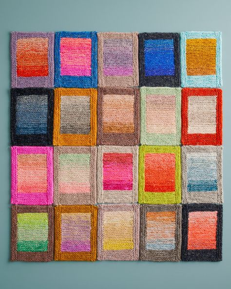 Color Wash Blanket in New Colors - Purl Soho | Beautiful Yarn For Beautiful KnittingPurl Soho | Beautiful Yarn For Beautiful Knitting Pool Sunset, Knitted Blanket Squares, Intermediate Knitting Patterns, Honey Pink, Knit Collage, Advanced Knitting, Creative Knitting, Purl Soho, Sun Shining