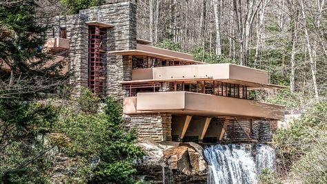 How Much It Costs to Own a Home by a Famous Architect Falling Water Frank Lloyd Wright, Falling Water House, Waterfall House, Frank Lloyd Wright Architecture, Frank Lloyd Wright Design, Falling Water, Water House, Famous Buildings, Famous Architects