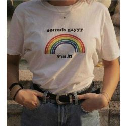 Gay Aesthetic, 90's Fashion, Pride Outfit, Tumblr Outfits, Aesthetic Shirts, 90s Grunge, Trendy Shirts, Lgbt Pride, Harajuku Fashion