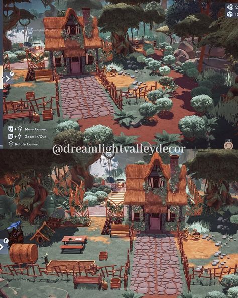 Dreamland Ideas, Disney House Ideas, Cottage Forest, Disney Island, Aesthetic Cottage Core, Valley House, Valley Game, Valley Cottage, Cozy Games