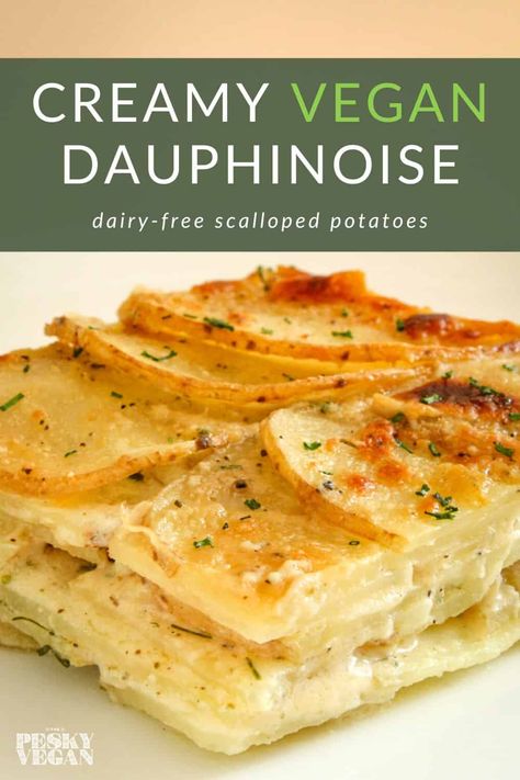 Vegan Dutchess Potatoes, Vegan Au Gratin Potatoes, Dairy Free Potatoes Au Gratin, Vegan Dauphinoise Potatoes, Scalloped Potatoes Vegan, Potato Lefse Recipe, Dairy Free Scalloped Potatoes, Potato Gratin Easy, Gluten Free Scalloped Potatoes