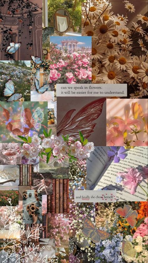 #floral#collage#wallpaper#aesthetic#pin#flowers#love#romantic Fairy Collage Wallpaper, Spring Collage Aesthetic, April Collage Wallpaper, Spring Asthetics Wallpaper, Flower Collage Aesthetic, Spring Collage Wallpaper, Collage Lockscreen Aesthetic, May Wallpaper Aesthetic, Floral Collage Wallpaper