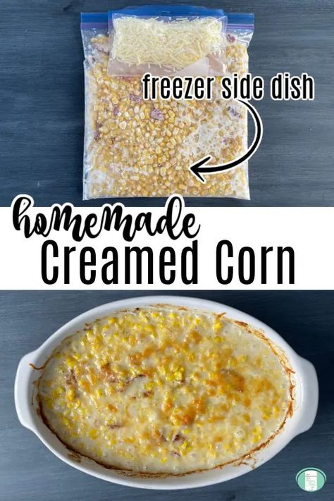 Homemade Creamed Corn - Freezer Meals 101 Freezer Cream Corn Recipe, Frozen Cream Corn Recipe, Freezer Corn Recipe, Homemade Cream Corn, Creamed Corn Recipes, Creamed Corn, Corn Recipes, Freezer Meals, Corn