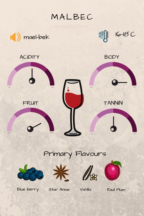 Malbec Cheat Sheet Homemade Plum Wine, Malbec Wine Pairing Food, Wine Vine, Wine Grape, Montepulciano Wine, Wine 101, Black Lebal Wine, Wine Knowledge, Wine Book