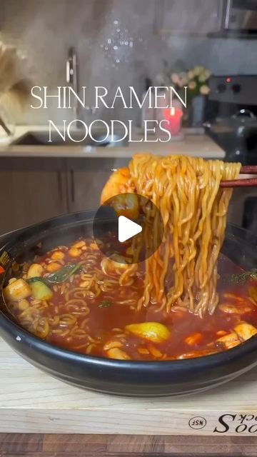 seafood on Instagram: "SHIN RAMEN NOODLES 🍜 🎥 by @dishes_by_q Follow @seafoodishh for more 🦞 #ramen #seafoodboil #seafood #seafoodramen #shrimpnoodles" Seafood Ramen Bowl, Shin Ramen Noodle Recipes, Seafood Ramen Recipes, Shin Noodles Ramen Recipe, Seafood Ramen Noodle Recipes, Shin Ramen Hacks, Shin Ramen Recipes, Shin Noodles, Seafood Boil Ramen