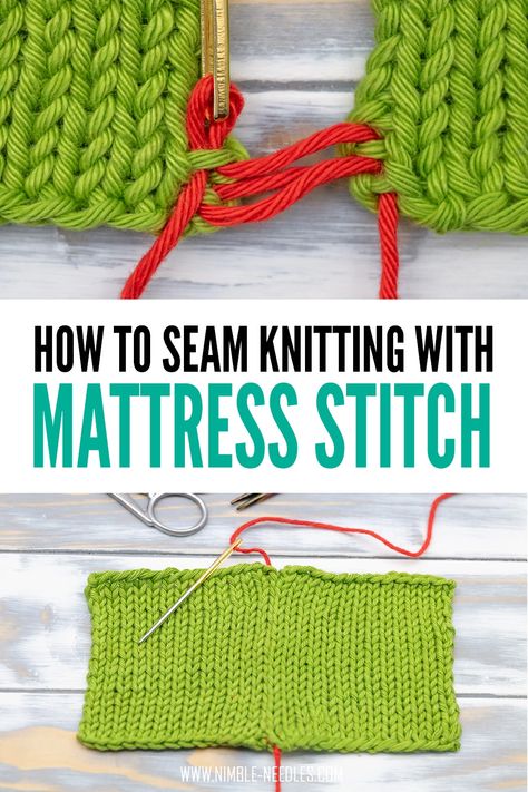 Mattress Stitch Knitting, Knitting Easy, Addi Knitting Machine, Knitting Hacks, Circular Knitting Machine, Knitting Help, Knitting Stitches Tutorial, Mattress Stitch, Knitting Basics